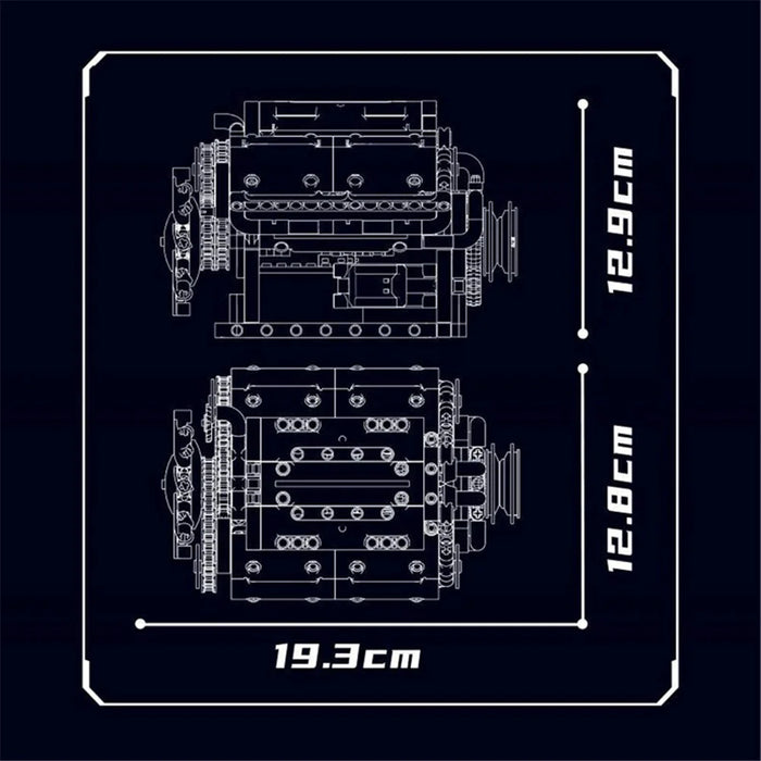 10088 V8 Engine Model Kit with Electric Power DIY Assembly Educational Toy for Kids  /  Car Enthusiasts - 4