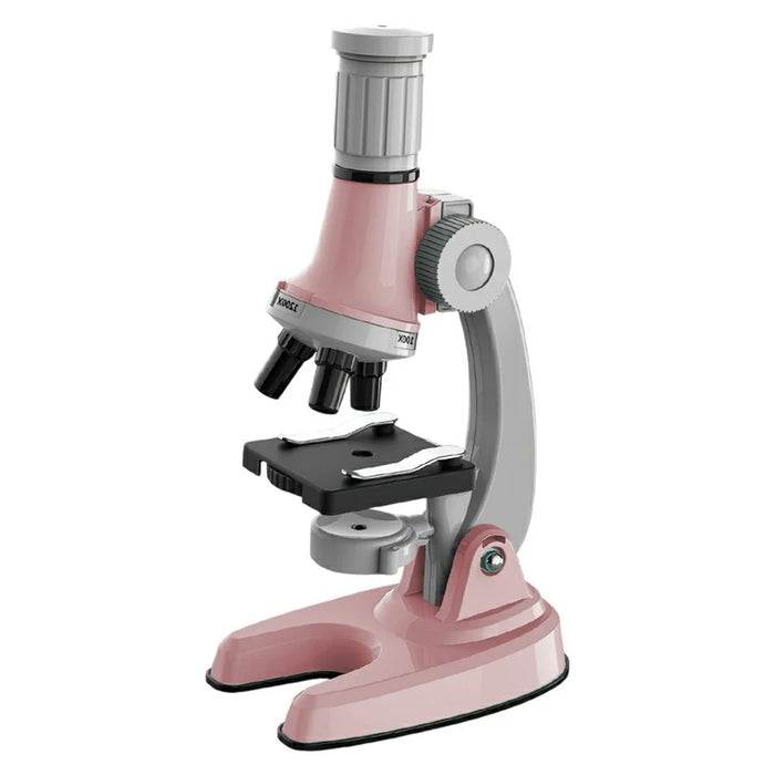 3301 STEM Educational Microscope Toy 100X / 600X / 1200X Magnification Science Kit Biology Experiment Equipment - Pink - 1