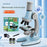 3301 STEM Educational Microscope Toy 100X / 600X / 1200X Magnification Science Kit Biology Experiment Equipment - Pink - 5