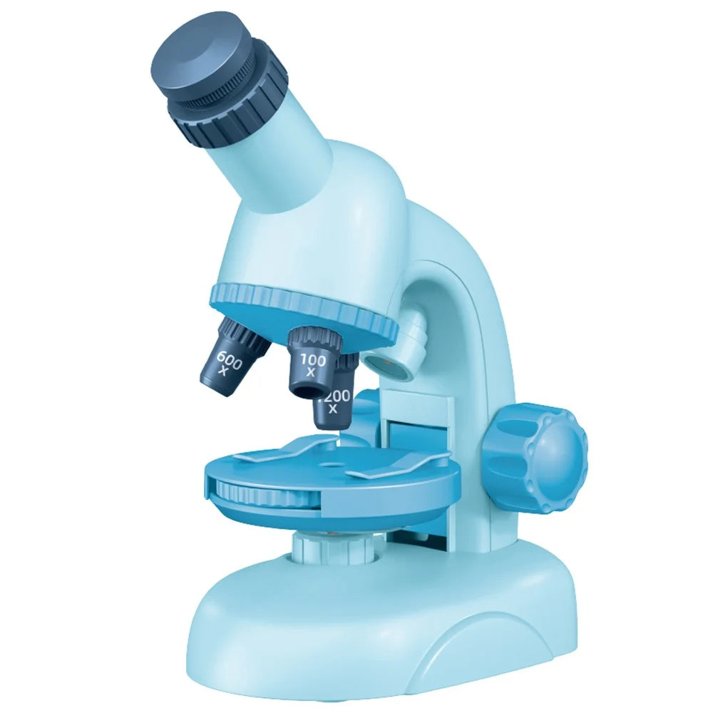 C2504 STEM Microscope for Elementary Middle School Students 1200x Magnification Science Experiment Kit Educational Toy Set - Blue - 1