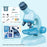 C2504 STEM Microscope for Elementary Middle School Students 1200x Magnification Science Experiment Kit Educational Toy Set - Blue - 6