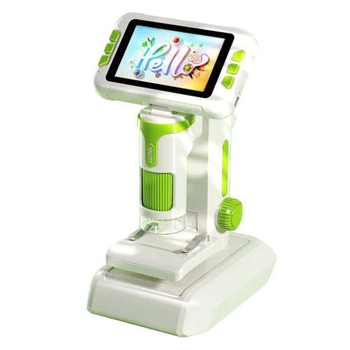 P01 4.0 inch HD Digital Microscope Science Experiment Kit Gift for Children Photo Video Capture Object Observation - Green - 1