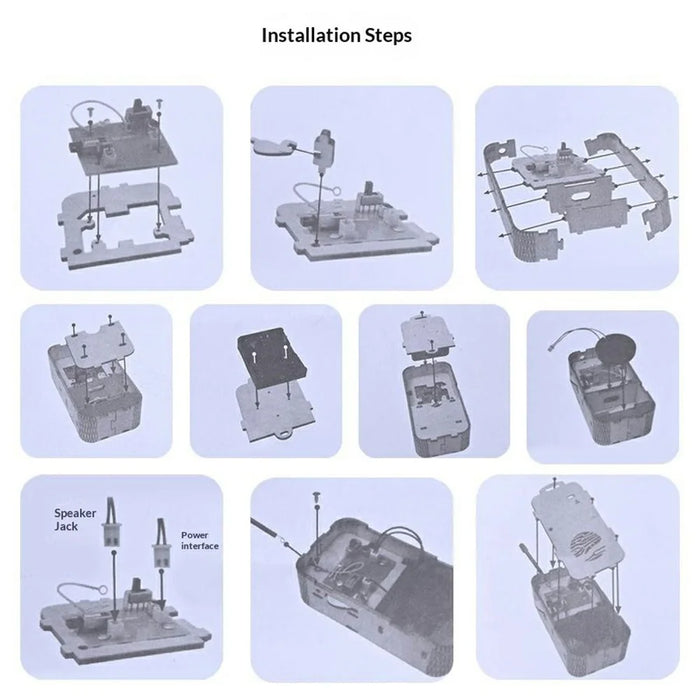 MQ-16 / 17 Kids DIY Walkie Talkie Building Kit STEM Educational Gift Self-Assembly Electronic Model Toy - Dinosaur Pattern - 5