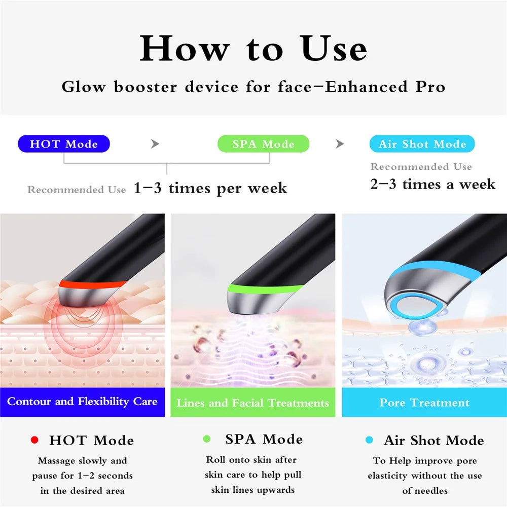 2405 EMS Microcurrent Eye Beauty Device with Hot Compress LED Vibration Eye Skin Care Wand - Black - 5