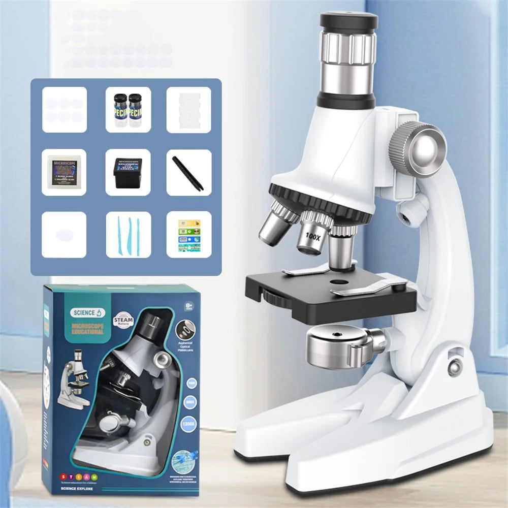 3304 Children Microscope Kit 1200X Magnification Science Toys for Kids Students Microscope STEM Educational Toy - 3
