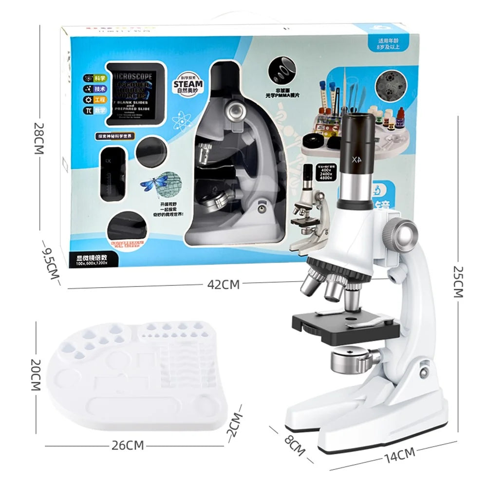 QB2229 100x / 600x / 1200x Magnification Microscope Children Science Educational Toy - 7