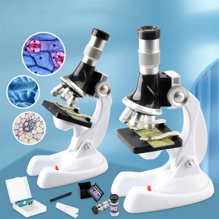 QB3303 1 Set Elementary School Student STEM Microscope 1200X Magnification Tools for Children - 2