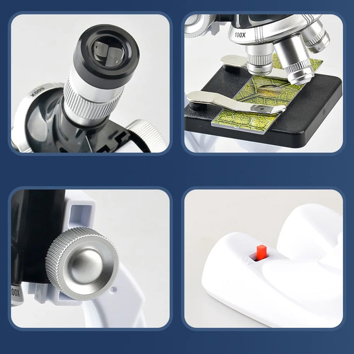 QB3303 1 Set Elementary School Student STEM Microscope 1200X Magnification Tools for Children - 6