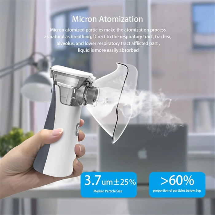 Handheld Nebulizer Medical Silent Ultrasonic Inhalator Relief from Allergies Asthma for Breathing Problems - 2