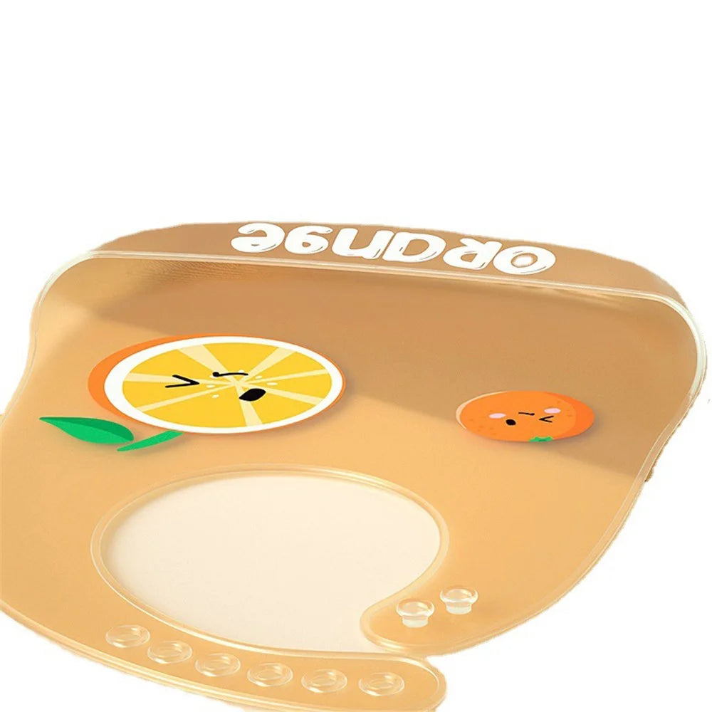 Fruit Pattern Baby Silicone Bib Ultra Slim Waterproof Adjustable Food Crumb Catcher Toddler Bib - Watermelon - 5