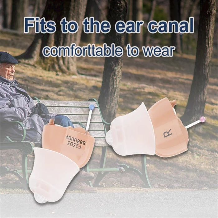 F23D3 Invisible CIC Hearing Amplifier 16 Channels Noise Reduction Wireless Hearing Aid for Elderly Deaf, Single Ear - Left Ear - 2