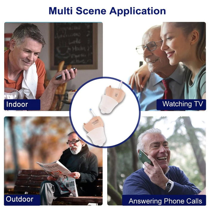 F23D3 Invisible CIC Hearing Amplifier 16 Channels Noise Reduction Wireless Hearing Aid for Elderly Deaf, Single Ear - Left Ear - 7