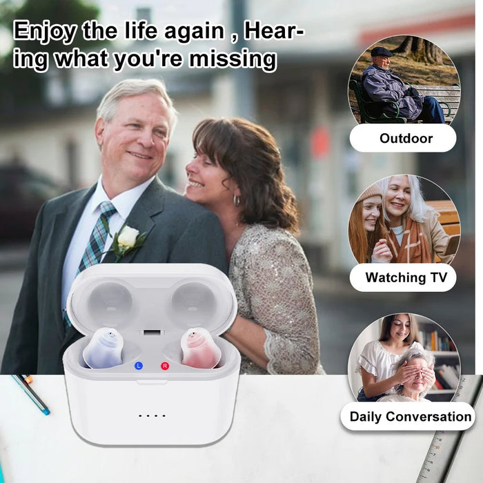F50D2 Invisible In-Ear Digital Hearing Aid Elderly Noise Reduction Hearing Amplifier (1 Pair) - 3