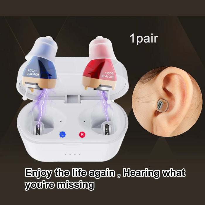 F50D2 Invisible In-Ear Digital Hearing Aid Elderly Noise Reduction Hearing Amplifier (1 Pair) - 4