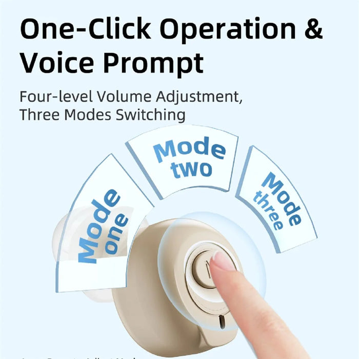 GM-903 Hearing Aid with Charging Case Rechargeable LED Digital Display Voice Sound Amplifier for Elderly - Beige  /  White Case - 4