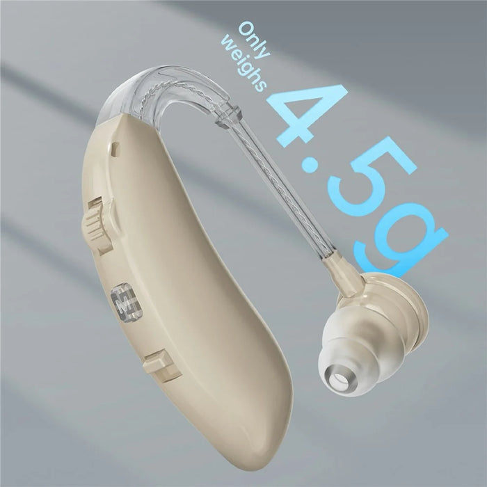 GM-350BT Hearing Aid Behind-the-Ear Rechargeable Bluetooth-compatible Elderly Voice Sound Amplifier for Left Right Ear - Beige - 3