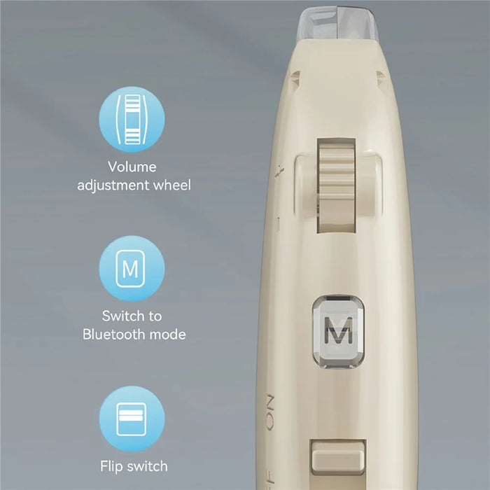 GM-350BT Hearing Aid Behind-the-Ear Rechargeable Bluetooth-compatible Elderly Voice Sound Amplifier for Left Right Ear - Beige - 5