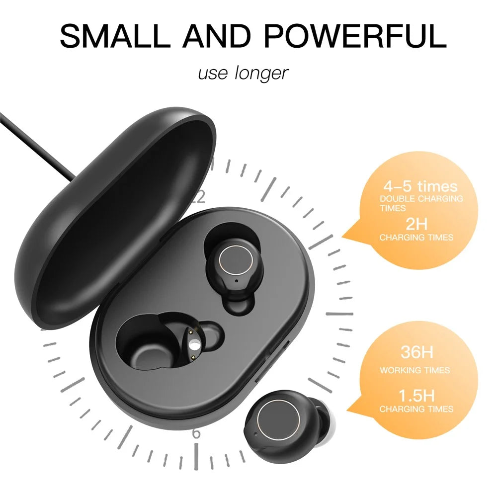 305 Upgraded Binaural Magnetic Rechargeable Hearing Aid Wireless Elderly Voice Amplifier - Black - 3