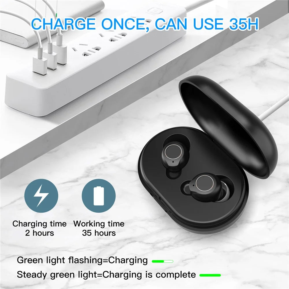 305 Upgraded Binaural Magnetic Rechargeable Hearing Aid Wireless Elderly Voice Amplifier - Black - 7