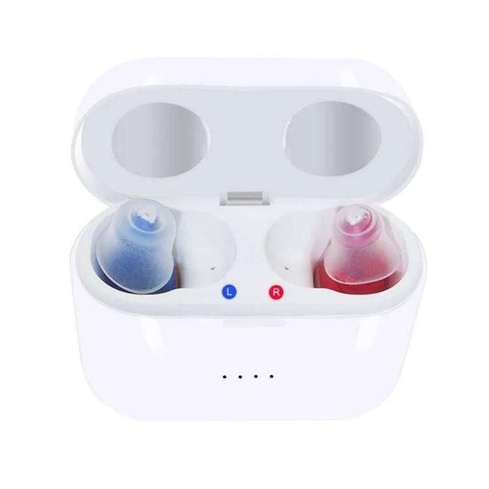 V30 Binaural Rechargeable Hearing Aid Wireless Elderly Voice Amplifier with Charging Case - 1