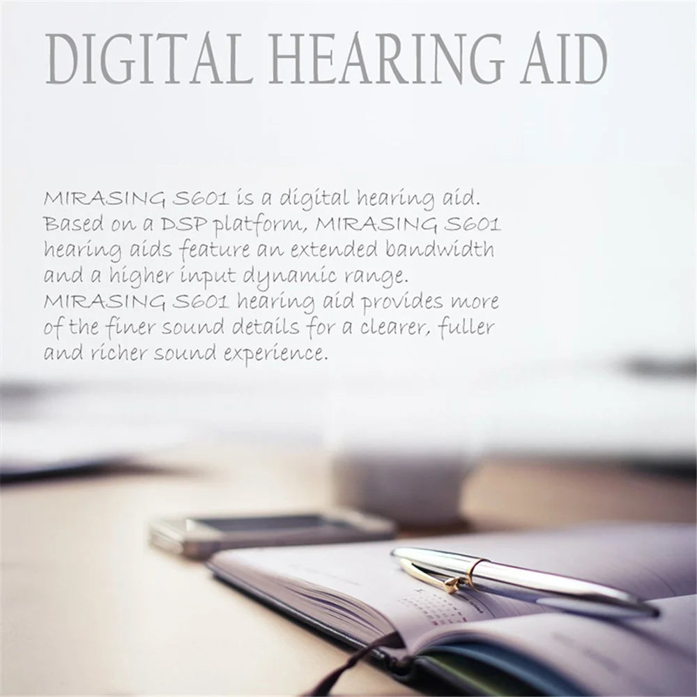 S601 Left Ear Elderly 6-Channel Sound Amplifier Digital Hearing Aid Headset for Elderly, Seniors, Adults - Graphite Grey - 4