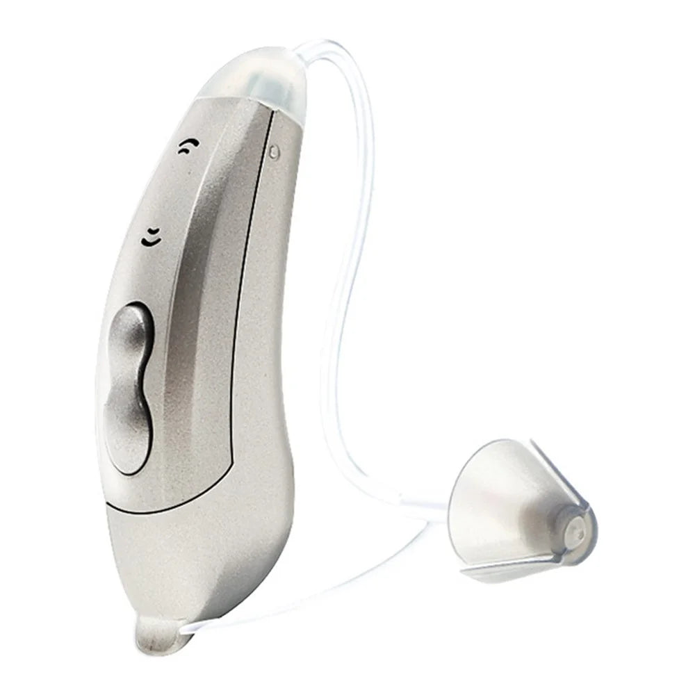 S601 Right Ear Digital Hearing Aid 6-Channel Sound Amplifier Hearing Aid Tool for Elderly, Seniors, Adults - Pearl Grey - 1