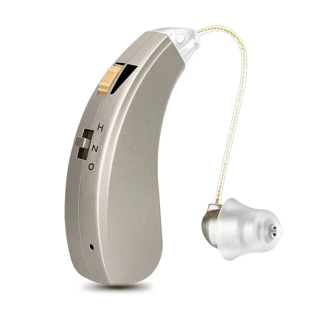 ST01 Right Ear Rechargeable Hearing Aid Ear-Back Type Sound Amplifier Digital Sound Amplification Device with 9 Earplugs for Elderly / Deaf People - 1
