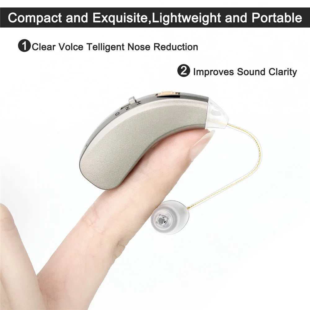 ST01 Right Ear Rechargeable Hearing Aid Ear-Back Type Sound Amplifier Digital Sound Amplification Device with 9 Earplugs for Elderly / Deaf People - 5