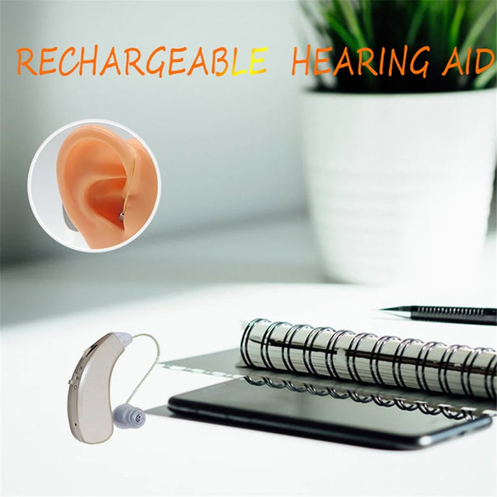 ST01 Left Ear Elderly People Sound Amplifier Deaf People Rechargeable Hearing Aid Ear-Back Type Headset Helping to Aid Hearing - 3