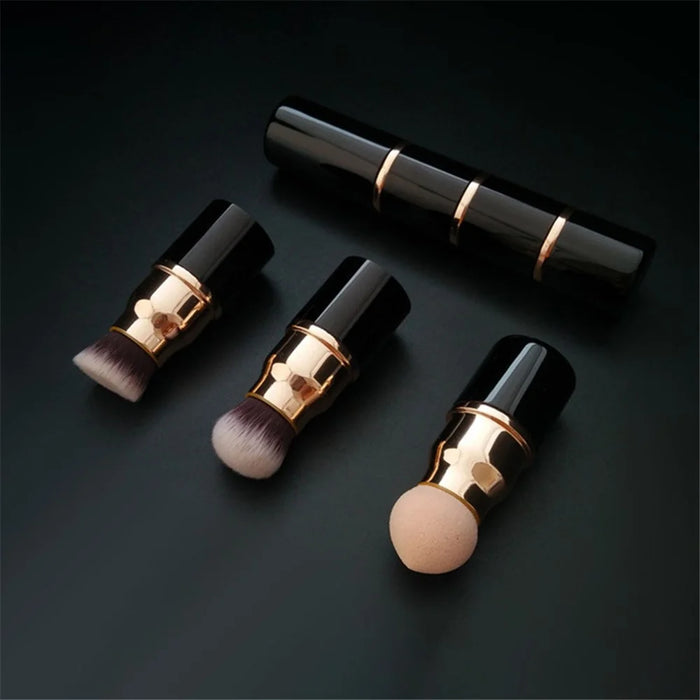 3-in-1 Makeup Brush Foundation Loose Powder Brush Sponge Egg Portable Makeup Tool - 3