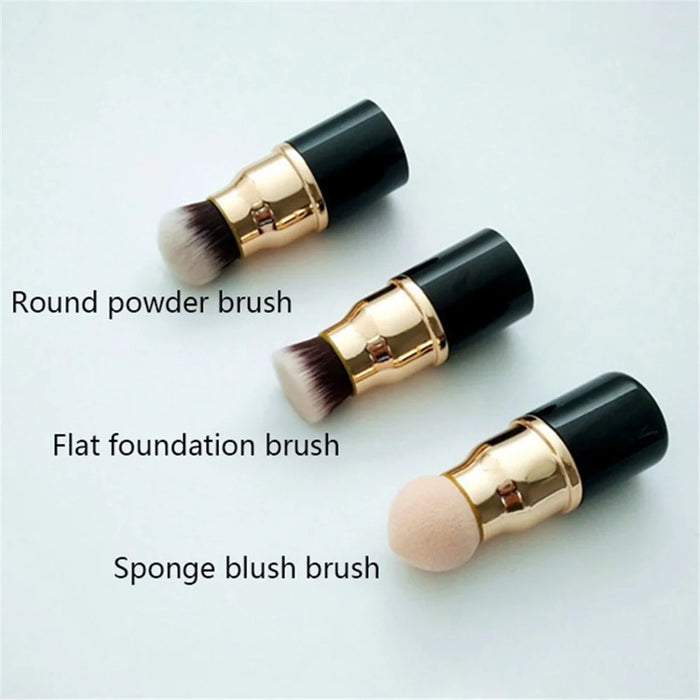 3-in-1 Makeup Brush Foundation Loose Powder Brush Sponge Egg Portable Makeup Tool - 4