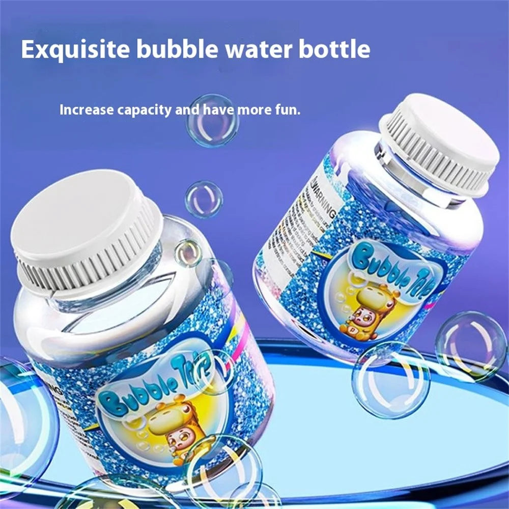 Bubble Gun Machine with 1 Bottle Refill Solution for Kids Automatic Light Up Bubble Blower Outdoor Play Gift - Blue - 7