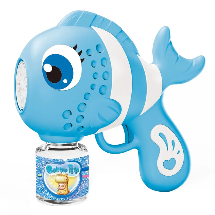 Electric Clownfish Shaped Bubble Machine with 1 Bottle Bubble Solution Automatic Bubble Blower for Kids - Blue - 1