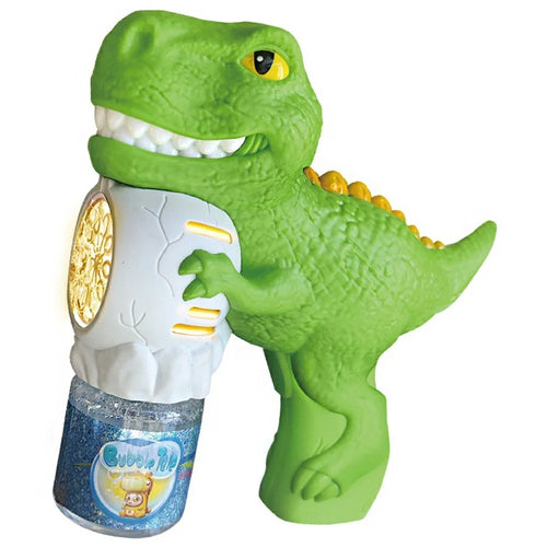 333-28 Bubble Machine Toy Dinosaur Shaped Electric Handheld Automatic Bubble Blower with Colorful Lights for Kids - 1