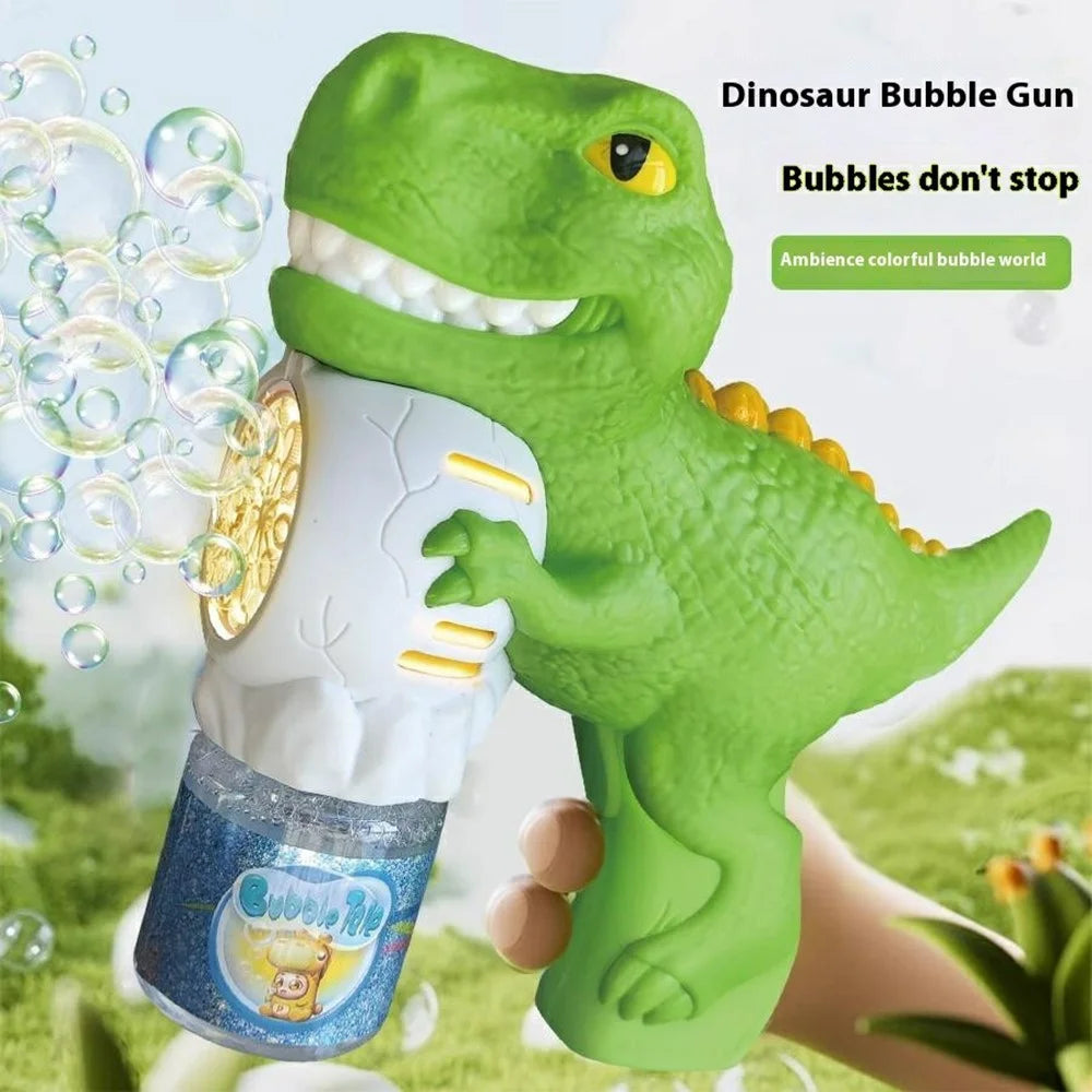 333-28 Bubble Machine Toy Dinosaur Shaped Electric Handheld Automatic Bubble Blower with Colorful Lights for Kids - 2