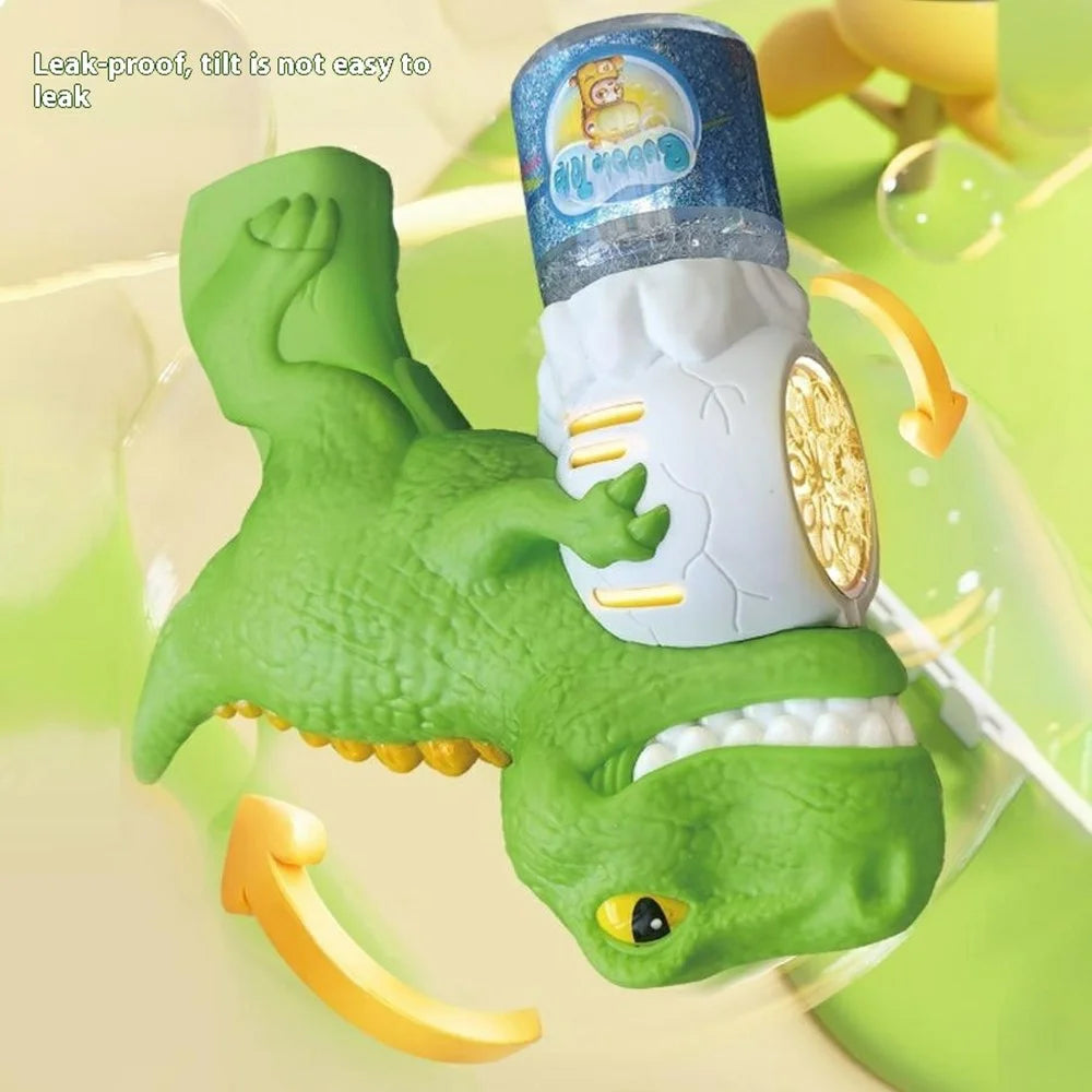 333-28 Bubble Machine Toy Dinosaur Shaped Electric Handheld Automatic Bubble Blower with Colorful Lights for Kids - 3