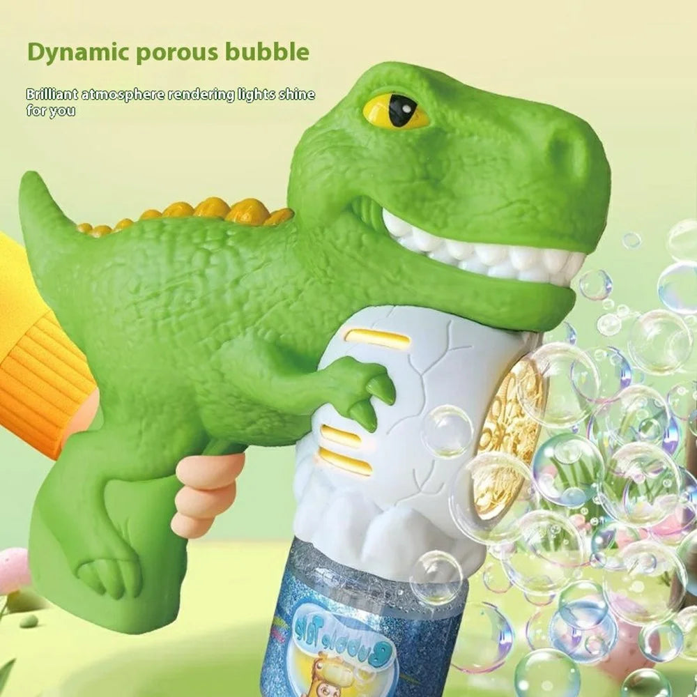 333-28 Bubble Machine Toy Dinosaur Shaped Electric Handheld Automatic Bubble Blower with Colorful Lights for Kids - 5