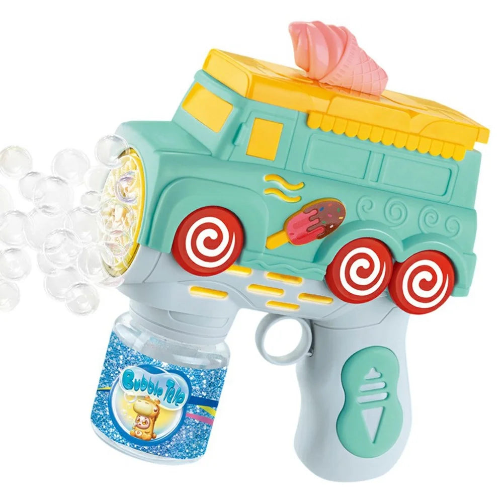 333-38 Bubble Machine Toy for Kids Ice Cream Truck Automatic Handheld Bubble Gun - Green - 1