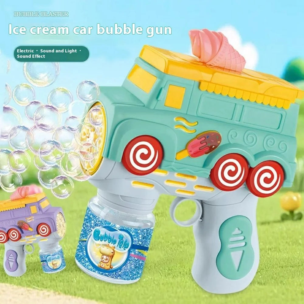 333-38 Bubble Machine Toy for Kids Ice Cream Truck Automatic Handheld Bubble Gun - Green - 2