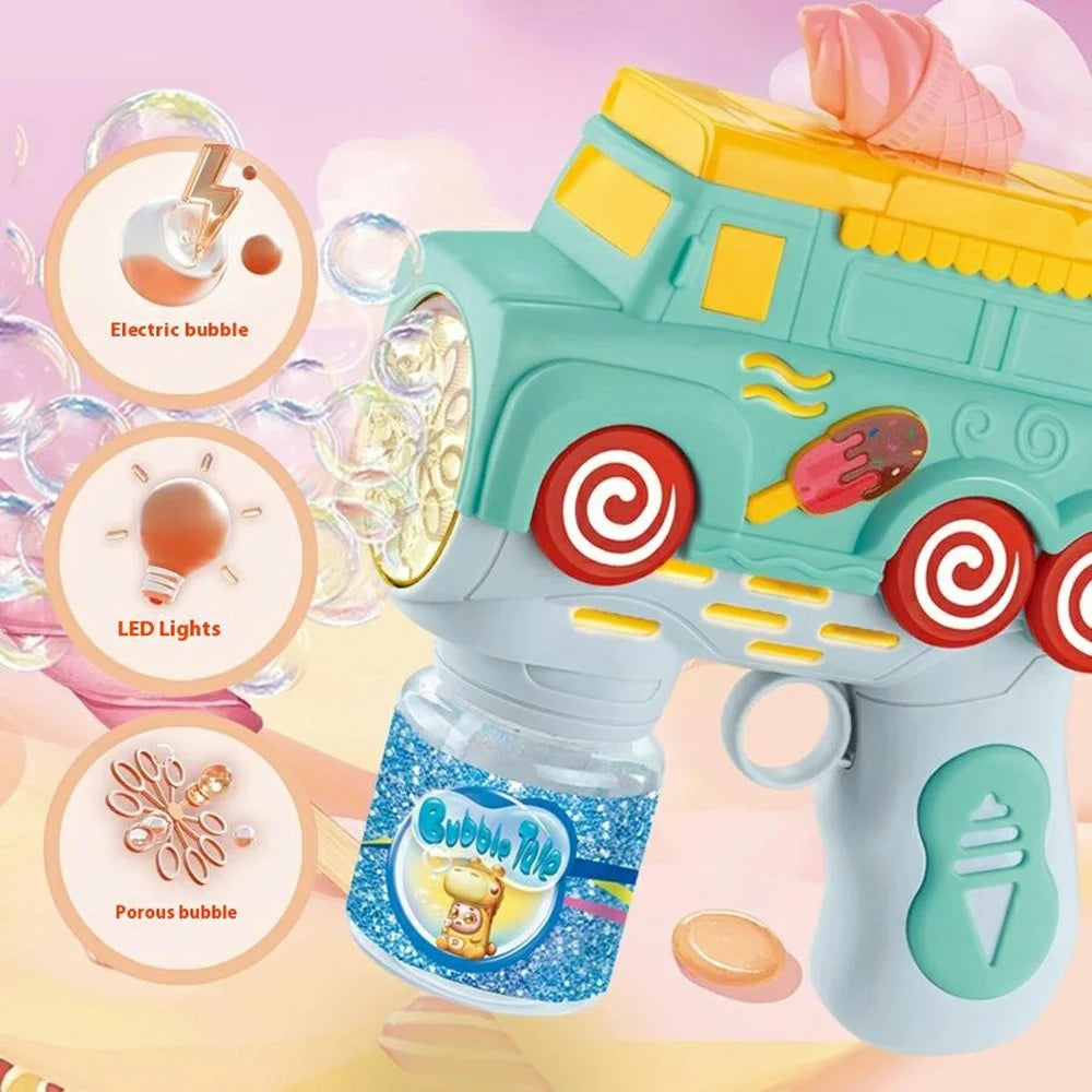 333-38 Bubble Machine Toy for Kids Ice Cream Truck Automatic Handheld Bubble Gun - Green - 3