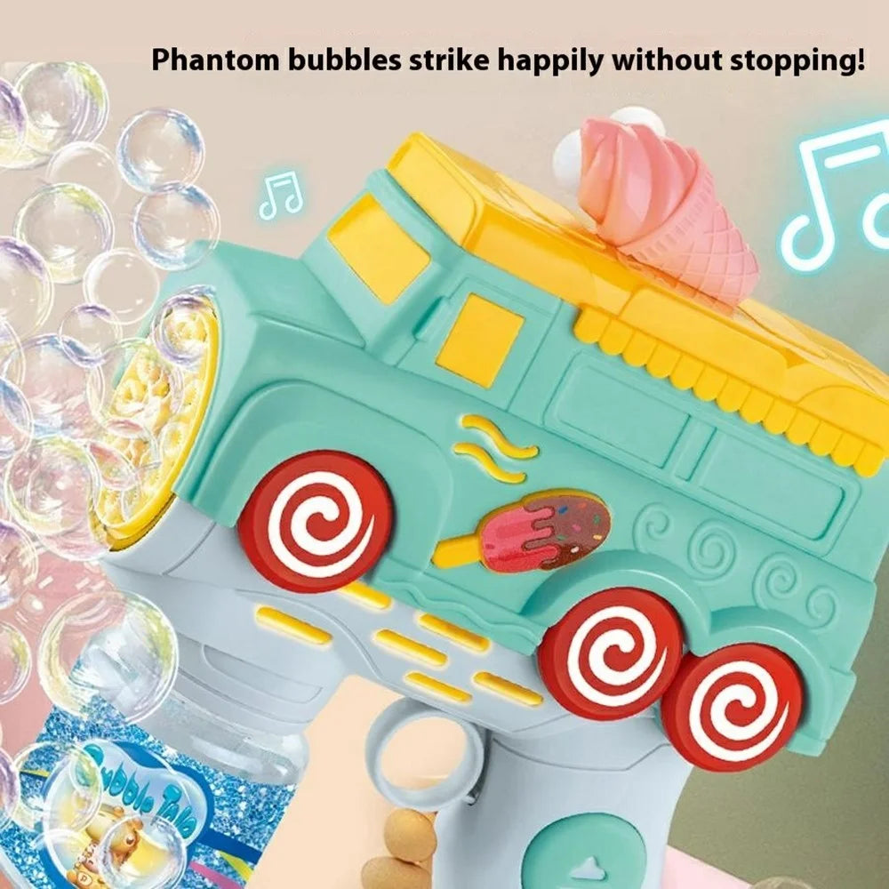 333-38 Bubble Machine Toy for Kids Ice Cream Truck Automatic Handheld Bubble Gun - Green - 4