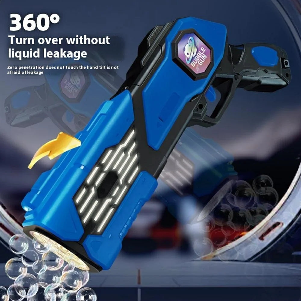 333-29 Auto Bubble Machine Toy for Kids Handheld Electric Bubble Gun Multiple Holes Colorful Bubbles with LED Lights - Blue - 4