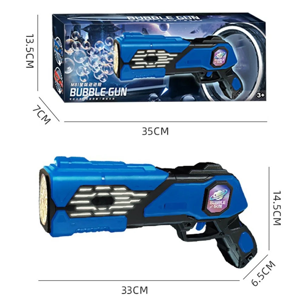 333-29 Auto Bubble Machine Toy for Kids Handheld Electric Bubble Gun Multiple Holes Colorful Bubbles with LED Lights - Blue - 6