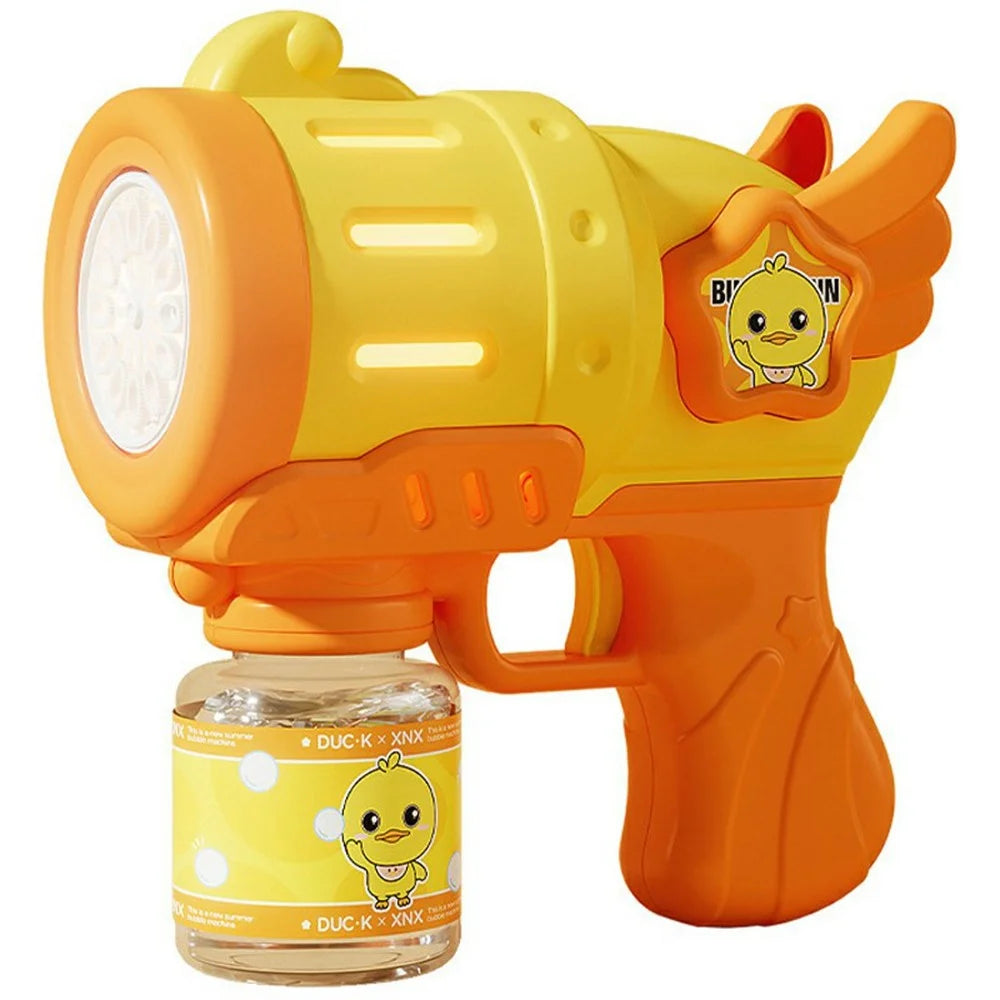 333-18 Bubble Machine Toy Electric Handheld Automatic Multi-Hole Bubble Gun for Kids - Yellow - 1