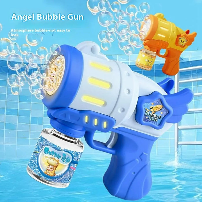 333-18 Bubble Machine Toy Electric Handheld Automatic Multi-Hole Bubble Gun for Kids - Yellow - 3