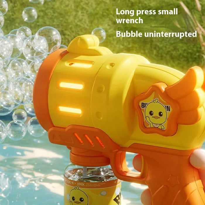 333-18 Bubble Machine Toy Electric Handheld Automatic Multi-Hole Bubble Gun for Kids - Yellow - 6