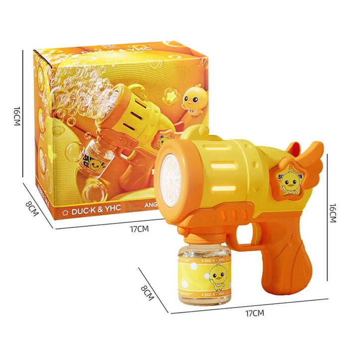 333-18 Bubble Machine Toy Electric Handheld Automatic Multi-Hole Bubble Gun for Kids - Yellow - 7