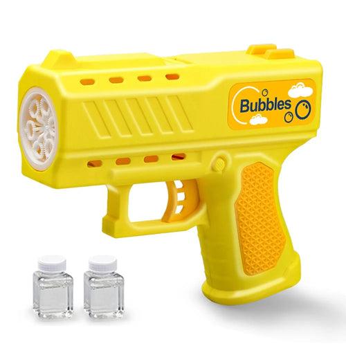 ZH828 Electric Bubble Gun Machine for Kids Outdoor Fun 6-Hole Automatic Blower Children's Toy Gift - Yellow + Orange - 1