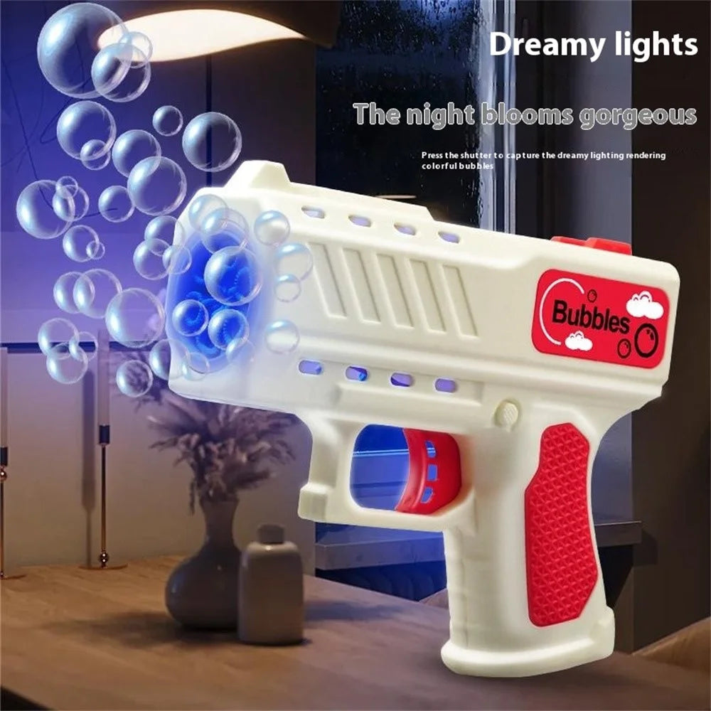 ZH828 Electric Bubble Gun Machine for Kids Outdoor Fun 6-Hole Automatic Blower Children's Toy Gift - Yellow + Orange - 4