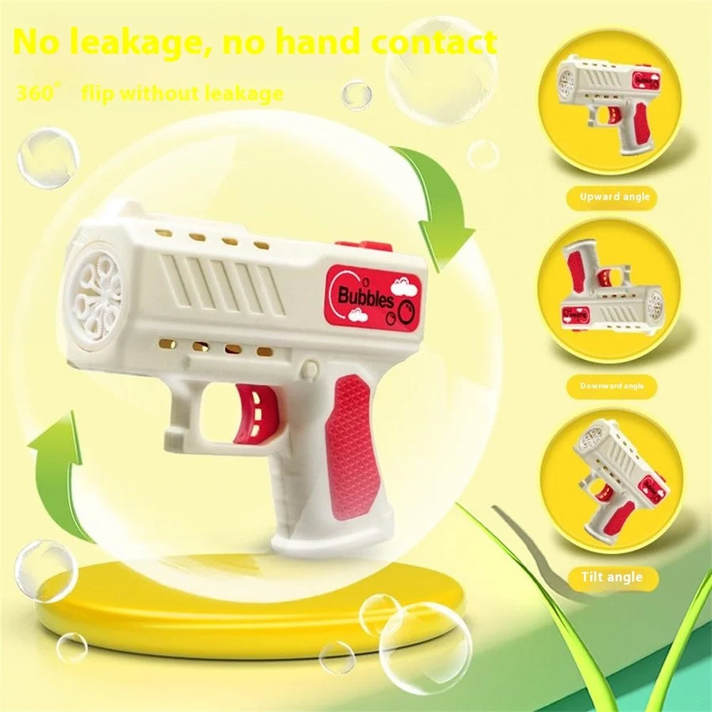 ZH828 Electric Bubble Gun Machine for Kids Outdoor Fun 6-Hole Automatic Blower Children's Toy Gift - Yellow + Orange - 5